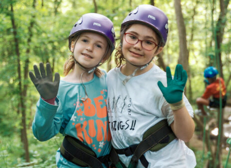 Young students in the forest