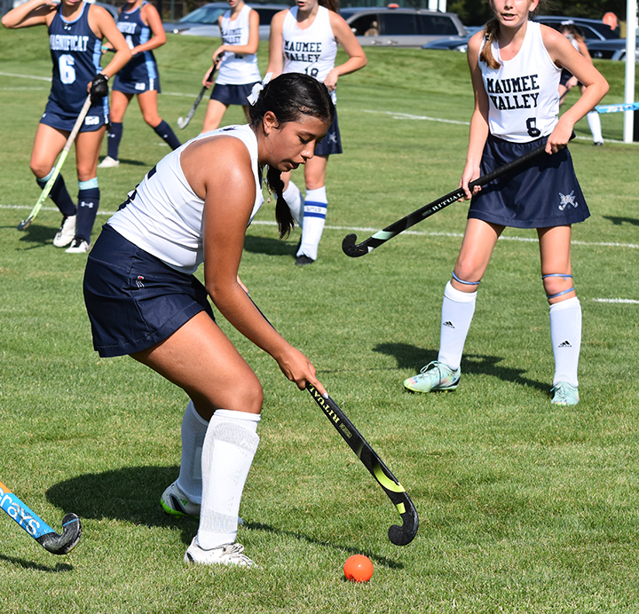 Le hockey sur gazon féminin en action