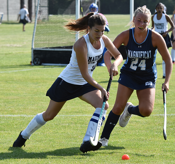 Hockey hierba femenino en acción